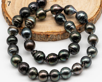 11-12mm Tahitian Pearl Full Strand with Minor Blemishes, Natural Colors, SKU # 3366TH
