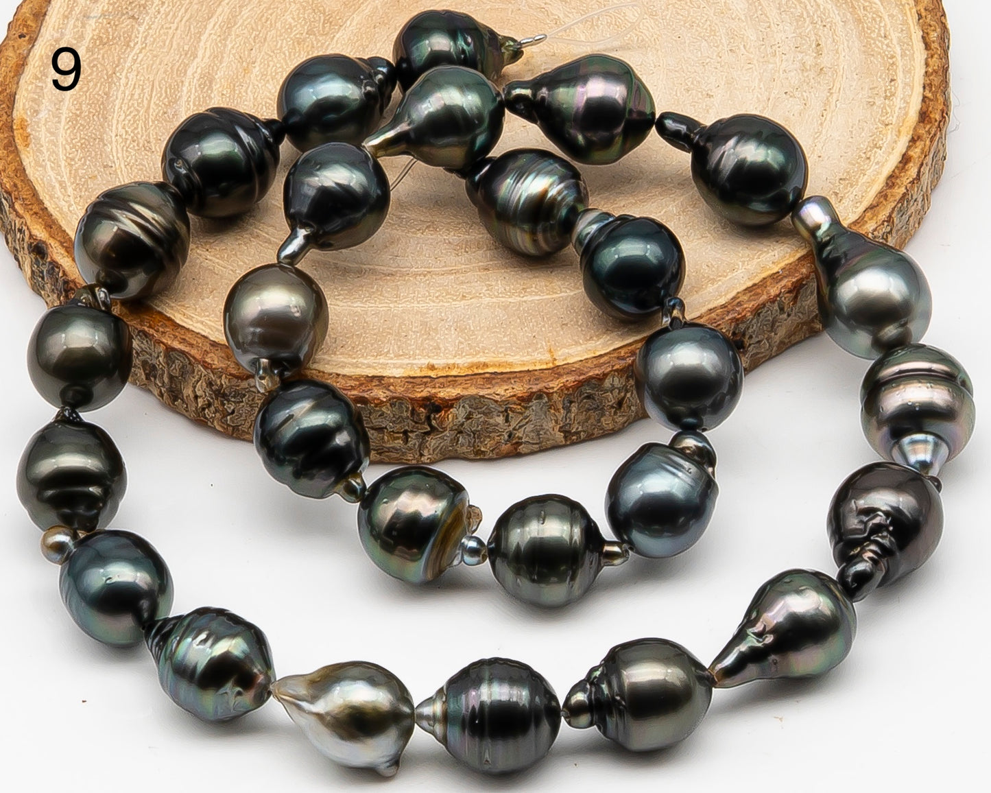 11-12mm Tahitian Pearl Full Strand with Minor Blemishes, Natural Colors, SKU # 3366TH