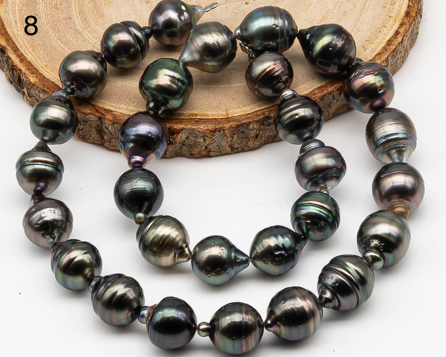 11-12mm Tahitian Pearl Full Strand with Minor Blemishes, Natural Colors, SKU # 3366TH