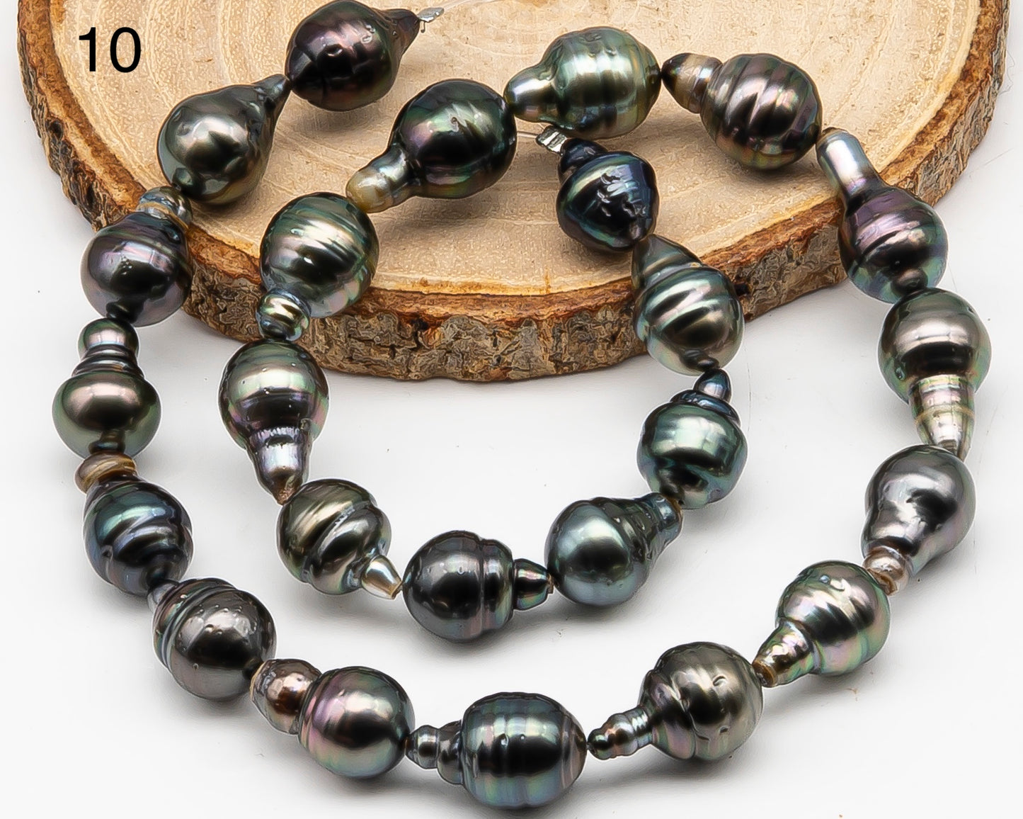 11-12mm Tahitian Pearl Full Strand with Minor Blemishes, Natural Colors, SKU # 3366TH
