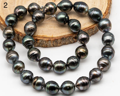 11-12mm Tahitian Pearl Full Strand with Minor Blemishes, Natural Colors, SKU # 3367TH