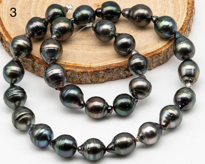 11-12mm Tahitian Pearl Full Strand with Minor Blemishes, Natural Colors, SKU # 3367TH