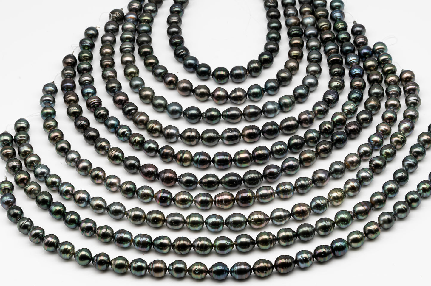 11-12mm Tahitian Pearl Full Strand with Minor Blemishes, Natural Colors, SKU # 3368TH