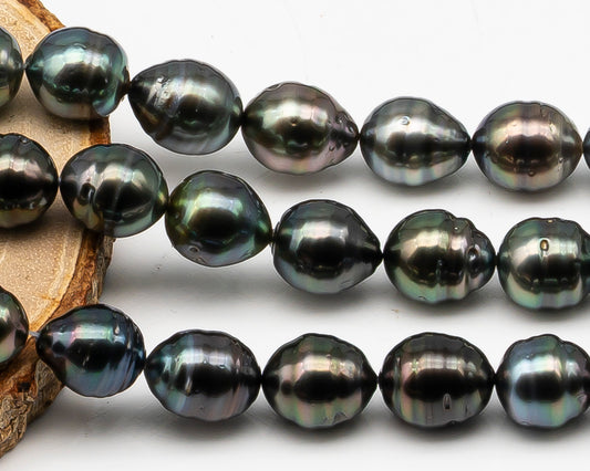 11-12mm Tahitian Pearl Full Strand with Minor Blemishes, Natural Colors, SKU # 3368TH