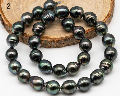 11-12mm Tahitian Pearl Full Strand with Minor Blemishes, Natural Colors, SKU # 3368TH