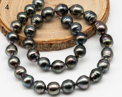 11-12mm Tahitian Pearl Full Strand with Minor Blemishes, Natural Colors, SKU # 3368TH