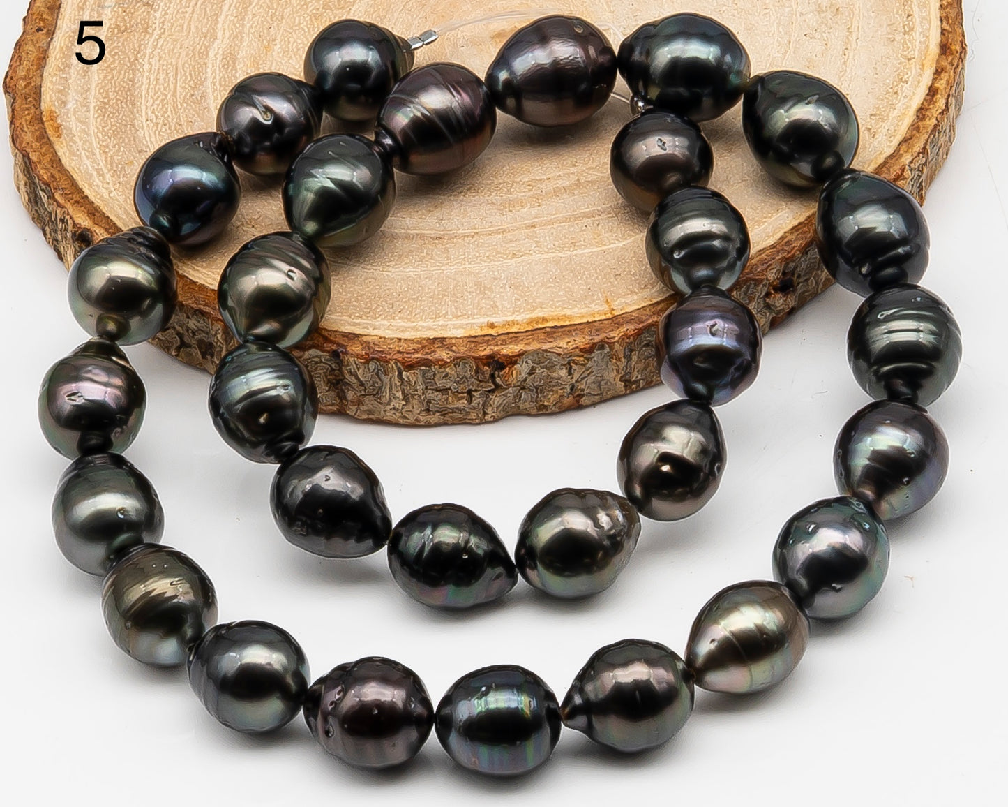 11-12mm Tahitian Pearl Full Strand with Minor Blemishes, Natural Colors, SKU # 3368TH