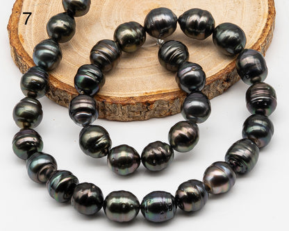 11-12mm Tahitian Pearl Full Strand with Minor Blemishes, Natural Colors, SKU # 3368TH
