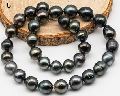11-12mm Tahitian Pearl Full Strand with Minor Blemishes, Natural Colors, SKU # 3368TH