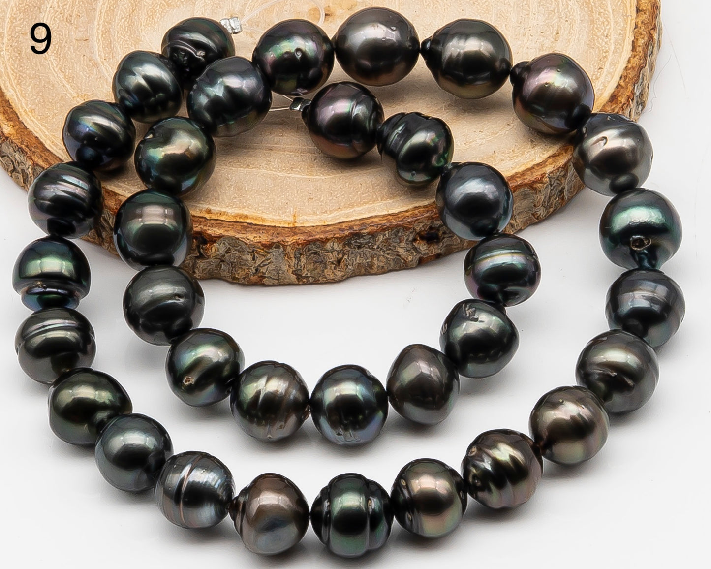 11-12mm Tahitian Pearl Full Strand with Minor Blemishes, Natural Colors, SKU # 3368TH