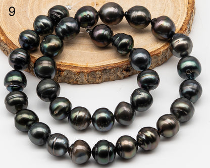11-12mm Tahitian Pearl Full Strand with Minor Blemishes, Natural Colors, SKU # 3368TH