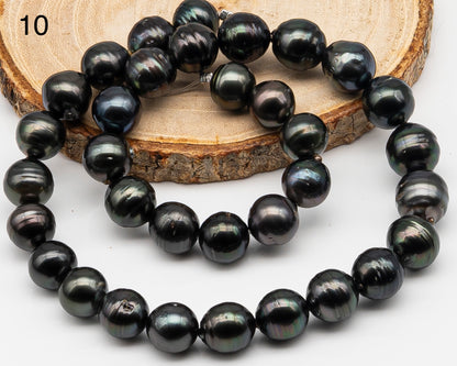 11-12mm Tahitian Pearl Full Strand with Minor Blemishes, Natural Colors, SKU # 3368TH