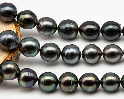 11-12mm Tahitian Pearl Full Strand with Minor Blemishes, Natural Colors, SKU # 3369TH
