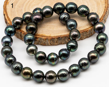 11-12mm Tahitian Pearl Full Strand with Minor Blemishes, Natural Colors, SKU # 3369TH