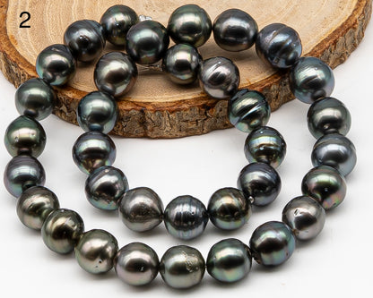 11-12mm Tahitian Pearl Full Strand with Minor Blemishes, Natural Colors, SKU # 3369TH