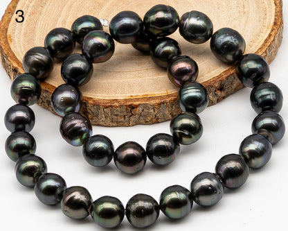 11-12mm Tahitian Pearl Full Strand with Minor Blemishes, Natural Colors, SKU # 3369TH