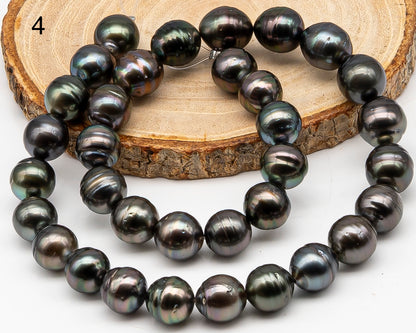 11-12mm Tahitian Pearl Full Strand with Minor Blemishes, Natural Colors, SKU # 3369TH