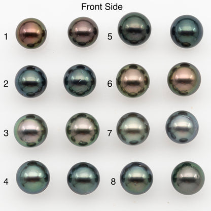 8-9mm Round Tahitian Pearl Pairs with High Luster and Natural Color with Minor Blemishes, for Jewelry Making Supplies, SKU # 3372TH