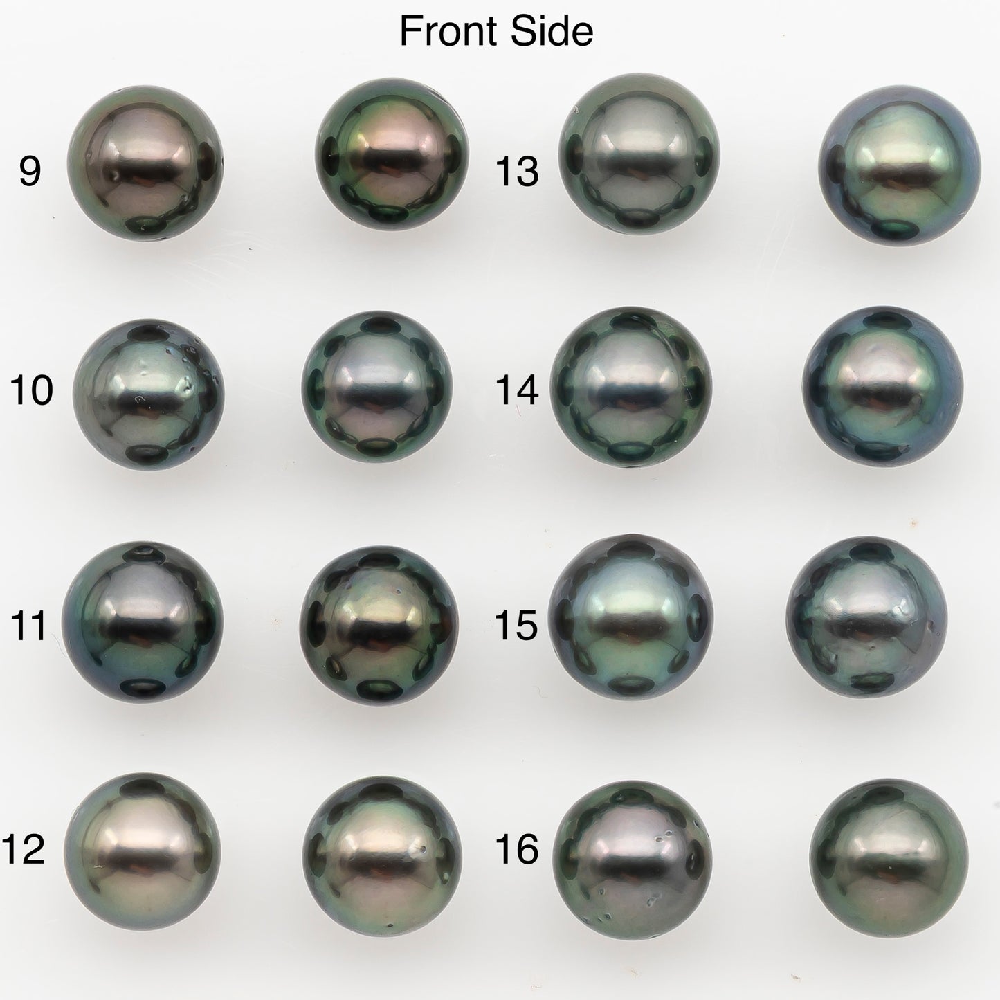 8-9mm Round Tahitian Pearl Pairs with High Luster and Natural Color with Minor Blemishes, for Jewelry Making Supplies, SKU # 3372TH