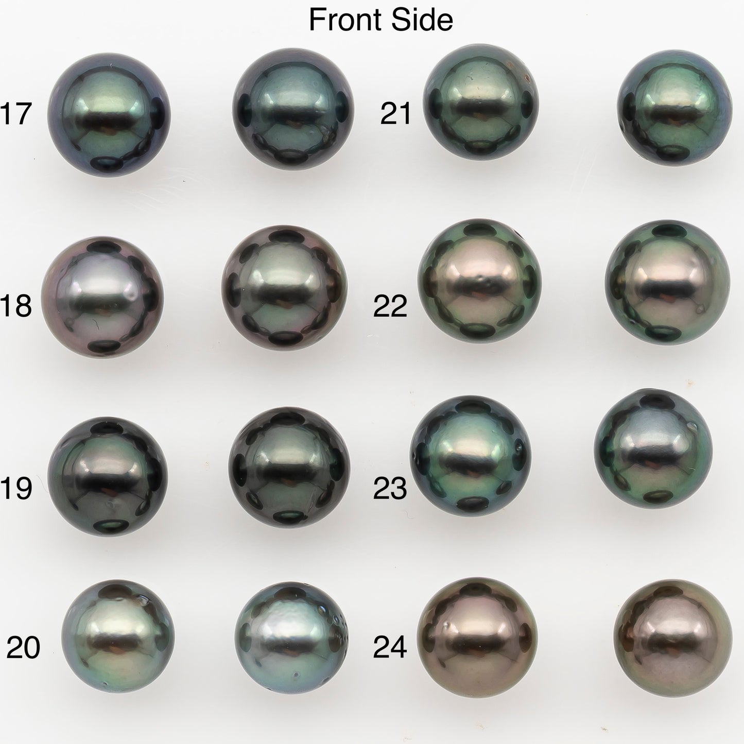 8-9mm Round Tahitian Pearl Pairs with High Luster and Natural Color with Minor Blemishes, for Jewelry Making Supplies, SKU # 3372TH