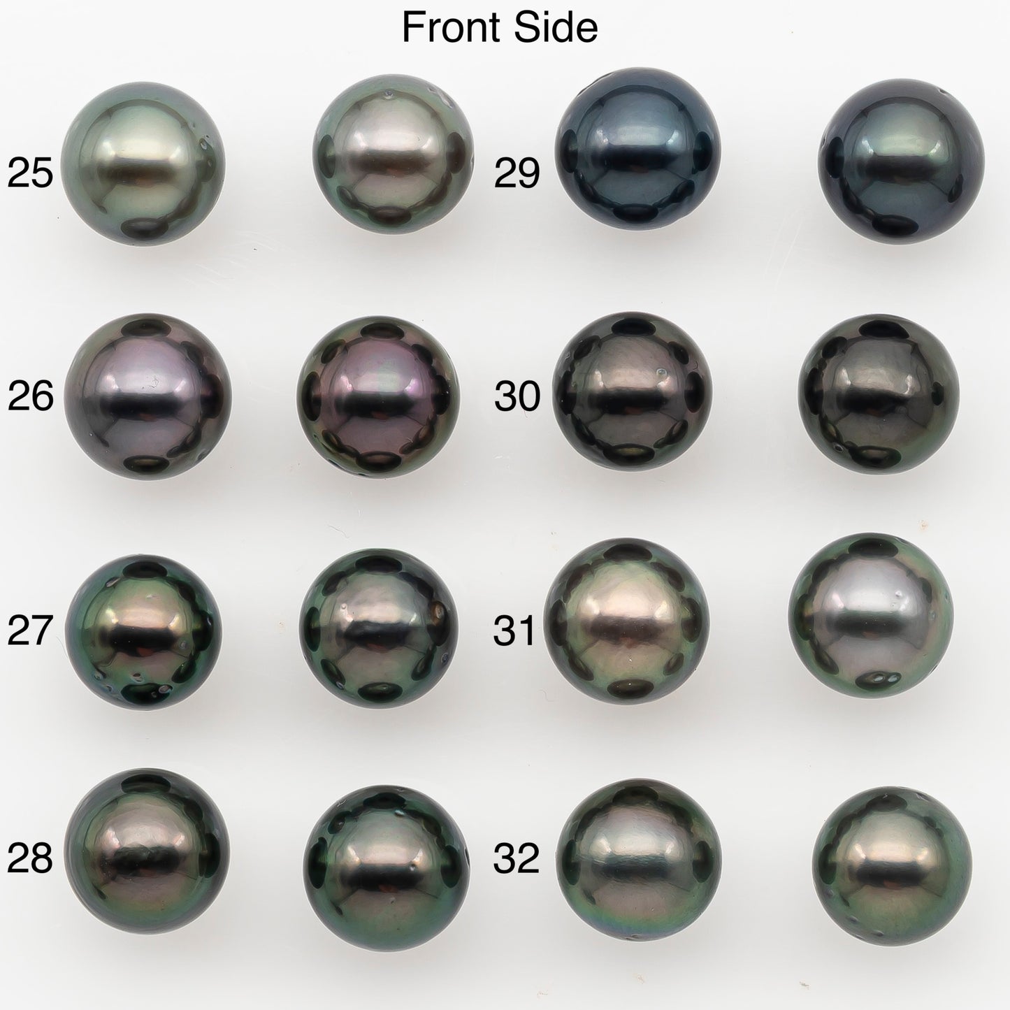 8-9mm Round Tahitian Pearl Pairs with High Luster and Natural Color with Minor Blemishes, for Jewelry Making Supplies, SKU # 3372TH