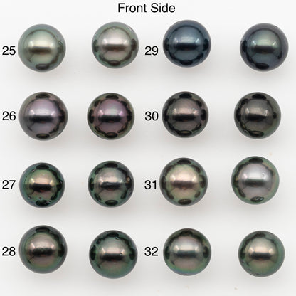 8-9mm Round Tahitian Pearl Pairs with High Luster and Natural Color with Minor Blemishes, for Jewelry Making Supplies, SKU # 3372TH