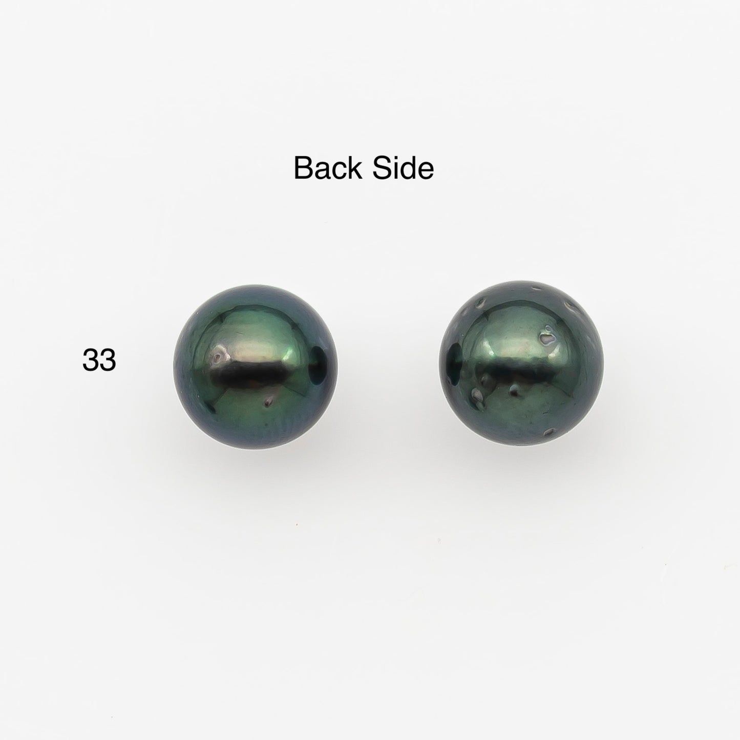 8-9mm Round Tahitian Pearl Pairs with High Luster and Natural Color with Minor Blemishes, for Jewelry Making Supplies, SKU # 3372TH