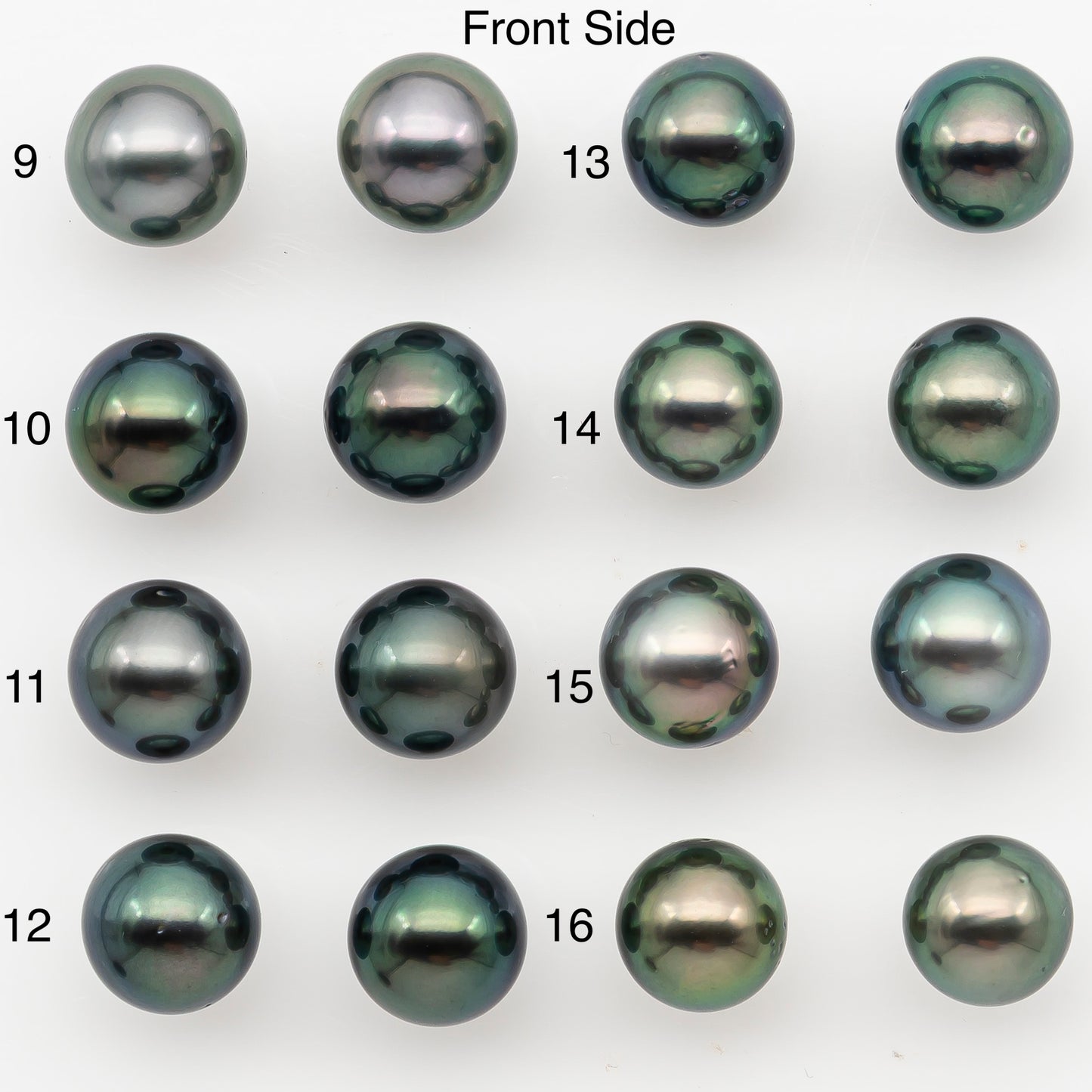 8-9mm Round Tahitian Pearl Pairs with High Luster and Natural Color with Minor Blemishes, for Jewelry Making Supplies, SKU # 3373TH