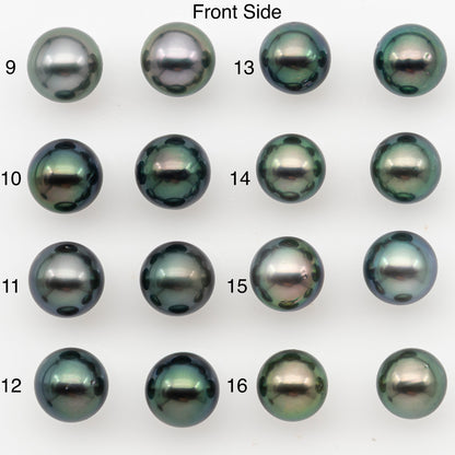 8-9mm Round Tahitian Pearl Pairs with High Luster and Natural Color with Minor Blemishes, for Jewelry Making Supplies, SKU # 3373TH
