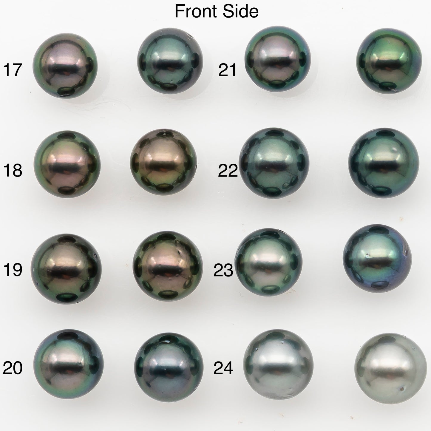 8-9mm Round Tahitian Pearl Pairs with High Luster and Natural Color with Minor Blemishes, for Jewelry Making Supplies, SKU # 3373TH