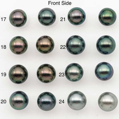 8-9mm Round Tahitian Pearl Pairs with High Luster and Natural Color with Minor Blemishes, for Jewelry Making Supplies, SKU # 3373TH