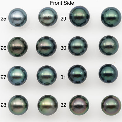 8-9mm Round Tahitian Pearl Pairs with High Luster and Natural Color with Minor Blemishes, for Jewelry Making Supplies, SKU # 3373TH