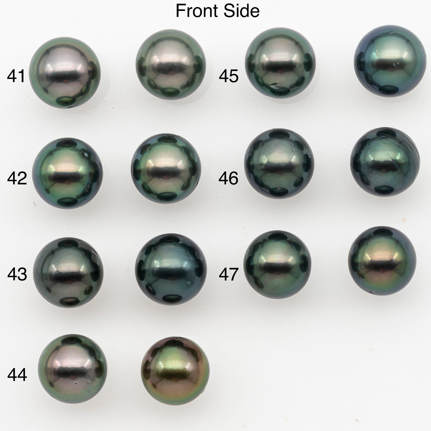 8-9mm Round Tahitian Pearl Pairs with High Luster and Natural Color with Minor Blemishes, for Jewelry Making Supplies, SKU # 3373TH