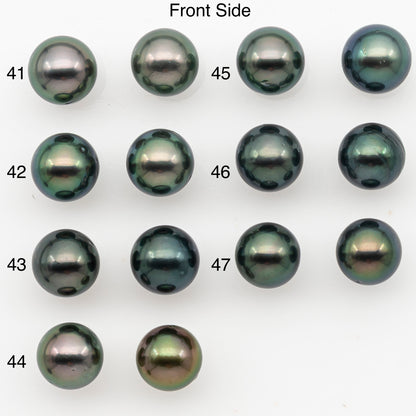 8-9mm Round Tahitian Pearl Pairs with High Luster and Natural Color with Minor Blemishes, for Jewelry Making Supplies, SKU # 3373TH