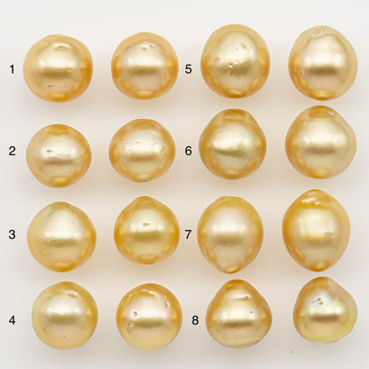 10-11mm Matched Pair South Sea Pearl, Undrilled with Natural Color and Minor Blemishes for Jewelry Making, SKU # 3374GS