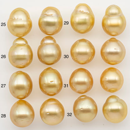 10-11mm Matched Pair South Sea Pearl, Undrilled with Natural Color and Minor Blemishes for Jewelry Making, SKU # 3374GS