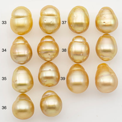 10-11mm Matched Pair South Sea Pearl, Undrilled with Natural Color and Minor Blemishes for Jewelry Making, SKU # 3374GS