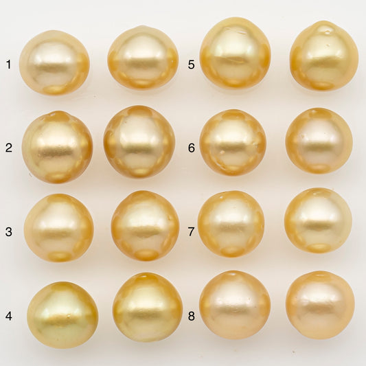 10-11mm Matched Pair South Sea Pearl, Undrilled with Natural Color and Minor Blemishes for Jewelry Making, SKU # 3375TH