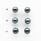 8-9mm  Matching Pair Near Round Tahitian Pearl Undrilled with High and Minor Blemish, For Making Earring, SKU # 2034TH