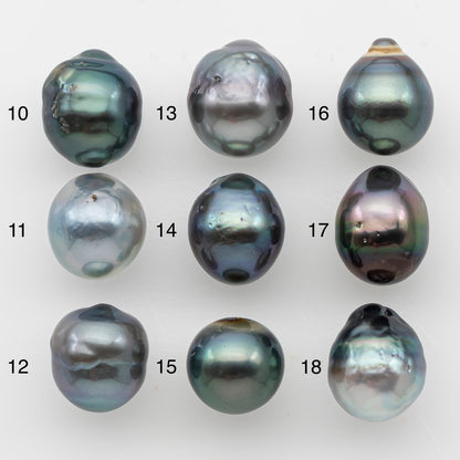 11-12mm Tahitian Pearl, Loose Undrilled with High Luster and Minor Blemishes for Jewelry Making, SKU # 3068TH