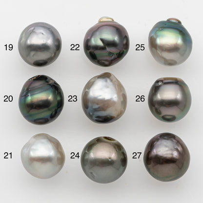 11-12mm Tahitian Pearl, Loose Undrilled with High Luster and Minor Blemishes for Jewelry Making, SKU # 3068TH