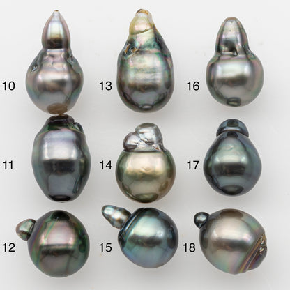 11-12mm Tahitian Pearl, Loose Undrilled with High Luster and Minor Blemishes for Jewelry Making, SKU # 3069TH