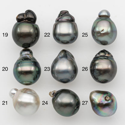 11-12mm Tahitian Pearl, Loose Undrilled with High Luster and Minor Blemishes for Jewelry Making, SKU # 3069TH