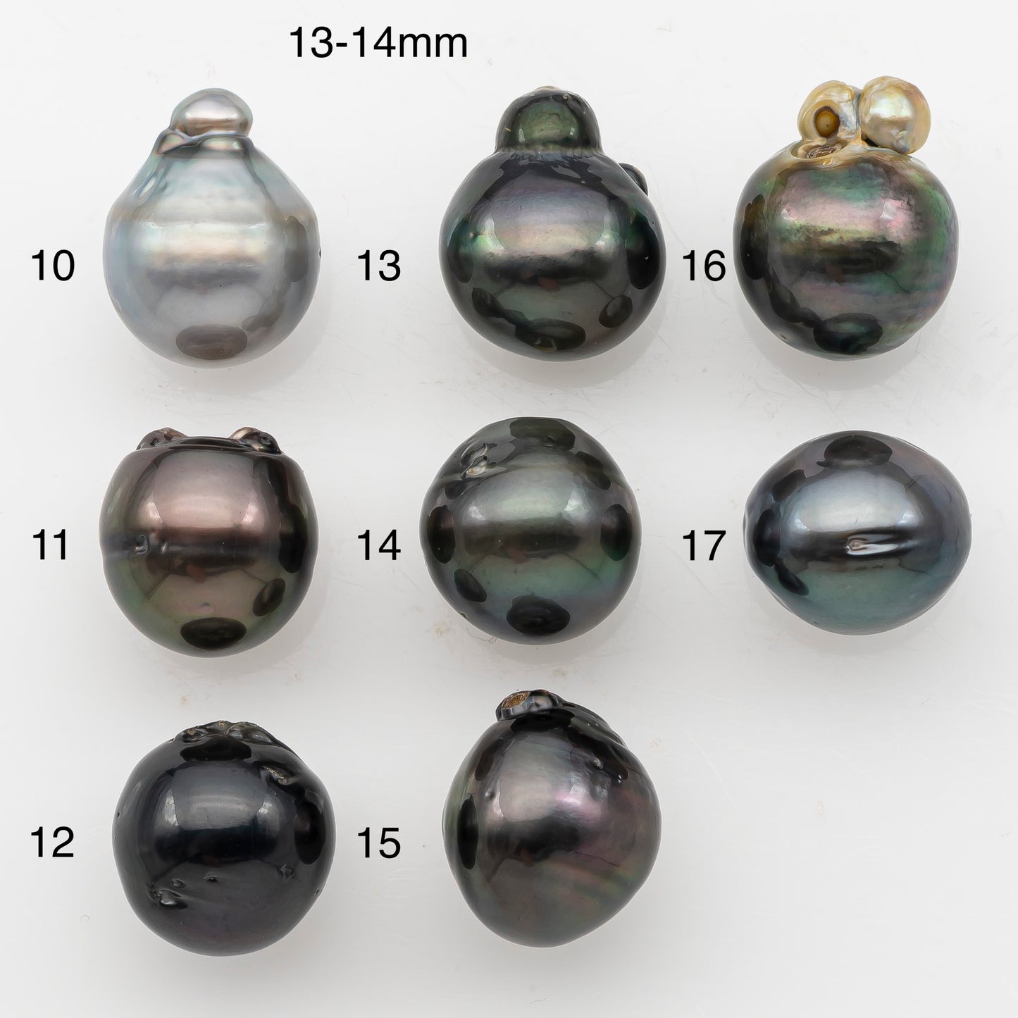 13 or 14mmmm Tahitian Pearl, Loose Undrilled with High Luster and Minor Blemishes for Jewelry Making, SKU # 3074TH