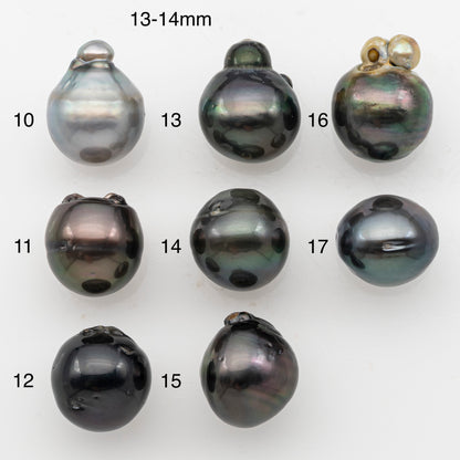 13 or 14mmmm Tahitian Pearl, Loose Undrilled with High Luster and Minor Blemishes for Jewelry Making, SKU # 3074TH