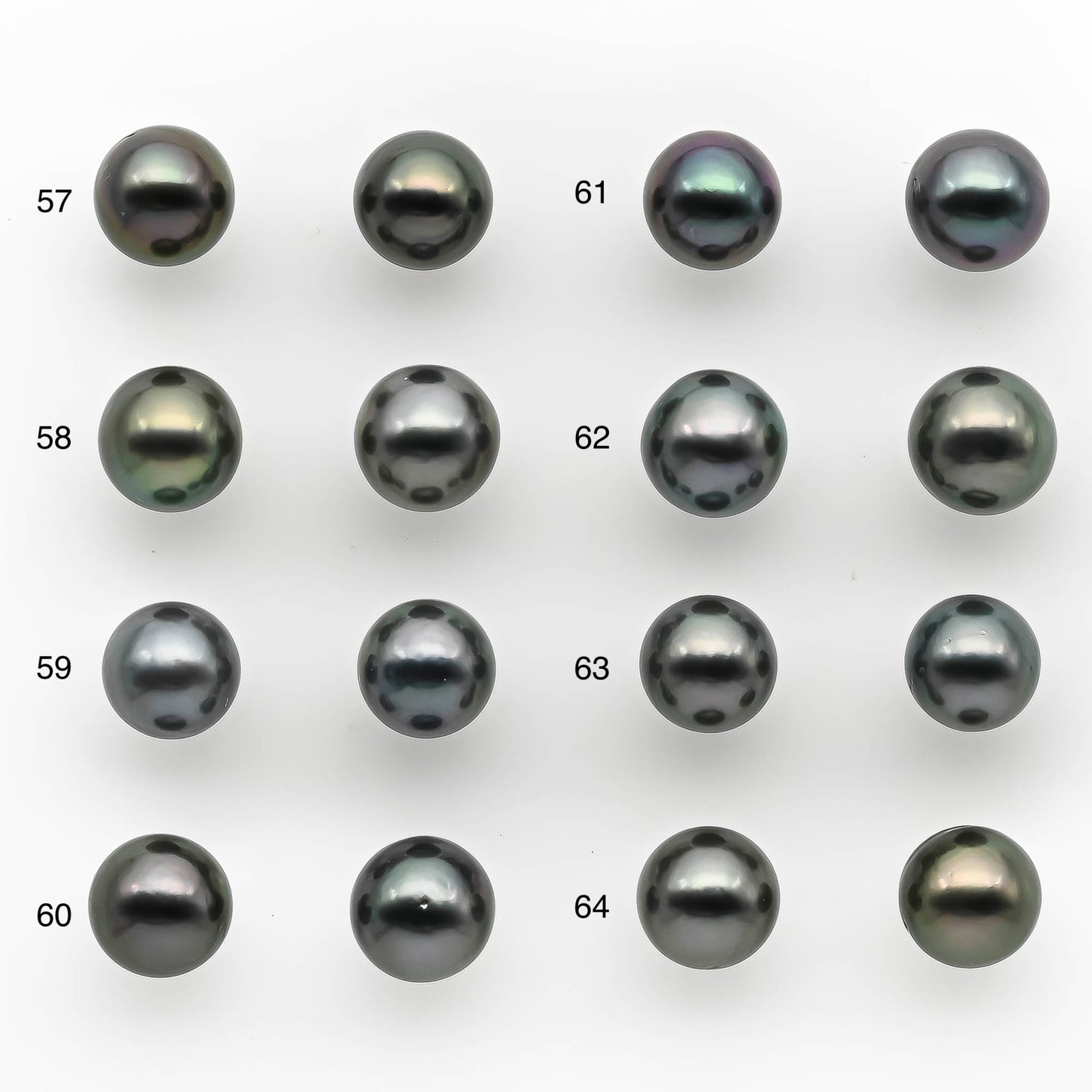 8-9mm Matching Pair Near Round Tahitian Pearl in Amazing Luster with Minor Blemish, Undrilled for Making Earring or Pendant, SKU # 2213TH