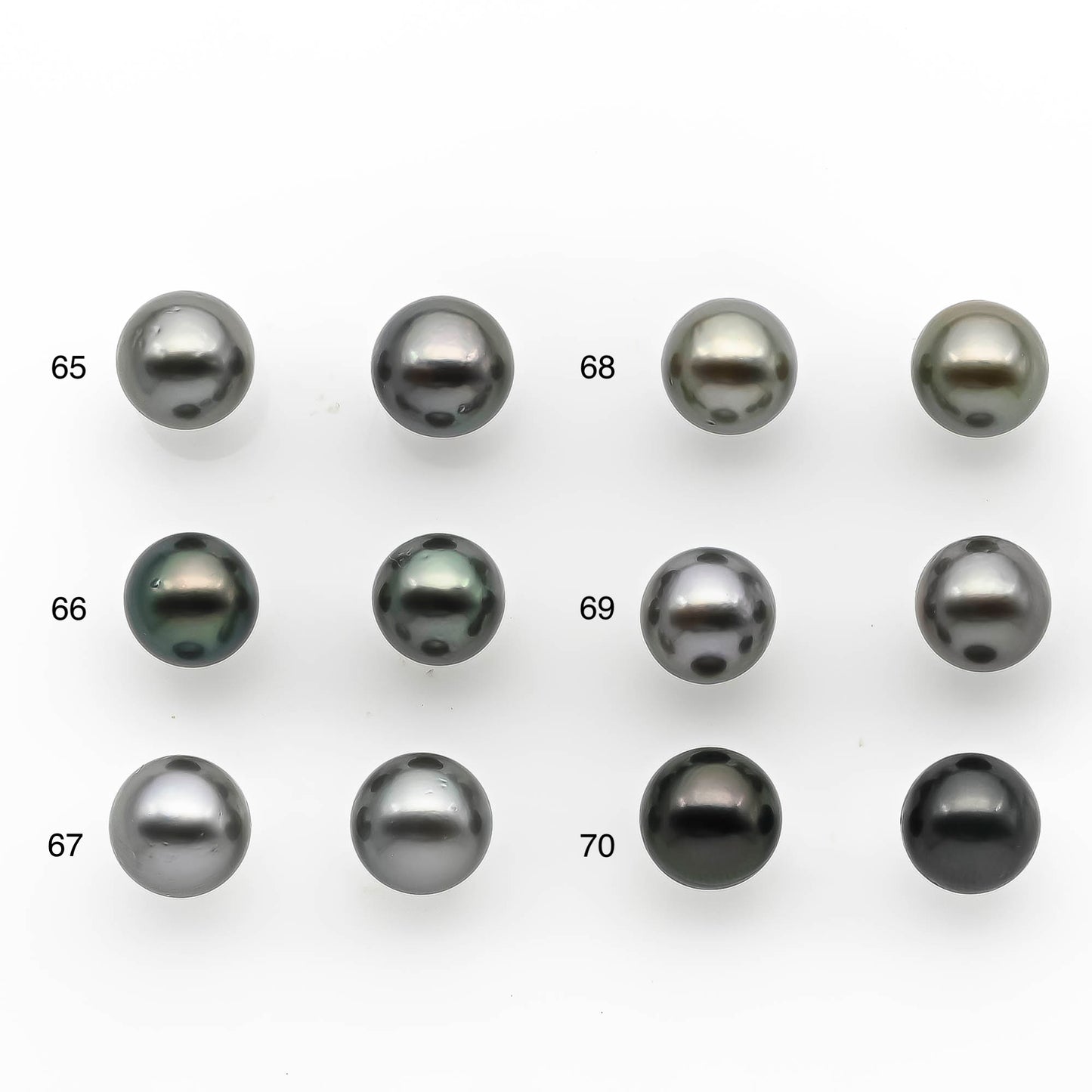 8-9mm Matching Pair Near Round Tahitian Pearl in Amazing Luster with Minor Blemish, Undrilled for Making Earring or Pendant, SKU # 2213TH