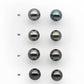 8-9mm Matching Pair Round Tahitian Pearl Loose Undrilled with Minor Blemish and High Luster, For Making Earring, SKU # 2214TH