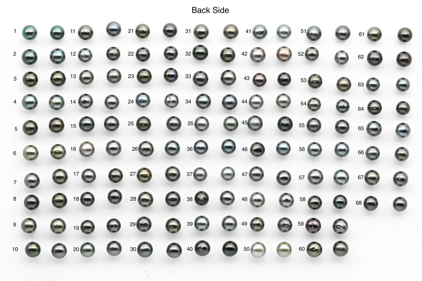 8-9mm Matching Pair Round Tahitian Pearl Loose Undrilled with Minor Blemish and High Luster, For Making Earring, SKU # 2214TH