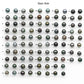 8-9mm Matching Pair Round Tahitian Pearl in Amazing Luster with Minor Blemish, Undrilled for Making Earring or Pendant, SKU # 2215TH